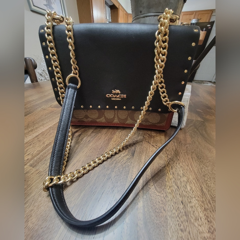 Coach Black and Brown Shoulder Bag